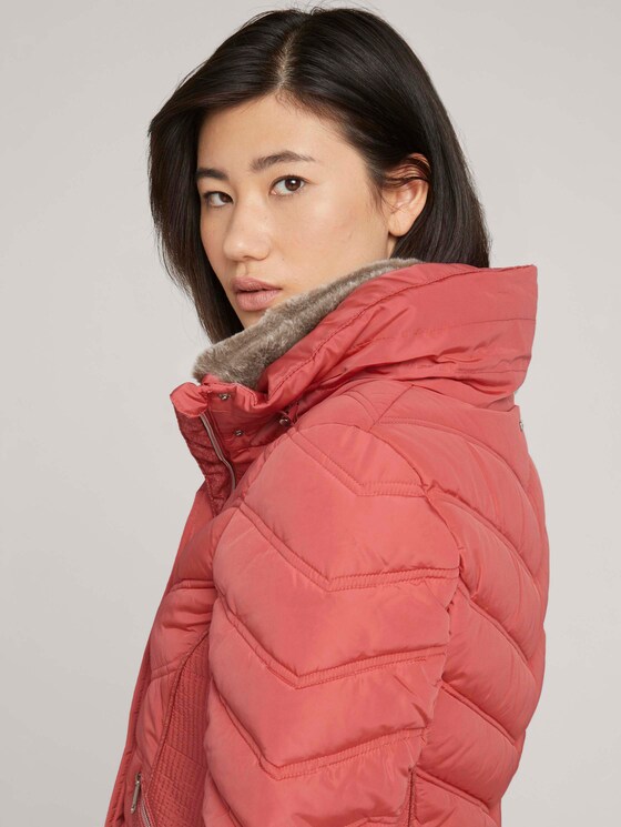 Stehkragen Pufferjacke mit recyceltem Polyester - Frauen - cozy pink Stehkragen Pufferjacke mit recyceltem Polyester - Frauen - cozy pink - 9 - TOM TAILOR
