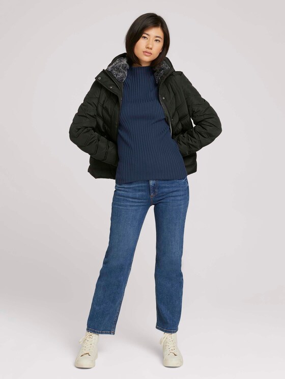 Stehkragen Pufferjacke mit recyceltem Polyester - Frauen - deep black Stehkragen Pufferjacke mit recyceltem Polyester - Frauen - deep black - 3 - TOM TAILOR