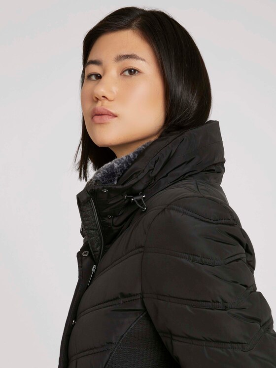 Stehkragen Pufferjacke mit recyceltem Polyester - Frauen - deep black Stehkragen Pufferjacke mit recyceltem Polyester - Frauen - deep black - 9 - TOM TAILOR