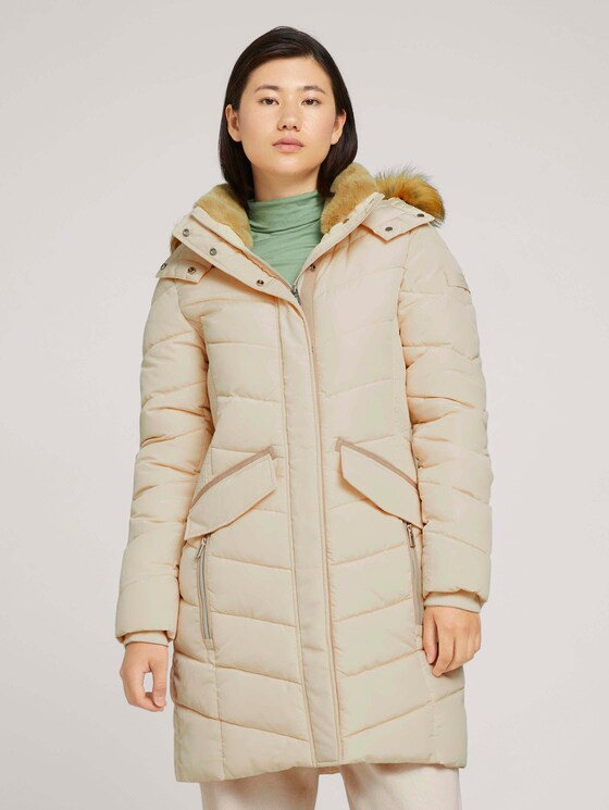 Gesteppter Parka mit recyceltem Polyester - Frauen - smooth light sand Gesteppter Parka mit recyceltem Polyester - Frauen - smooth light sand - 1 - TOM TAILOR