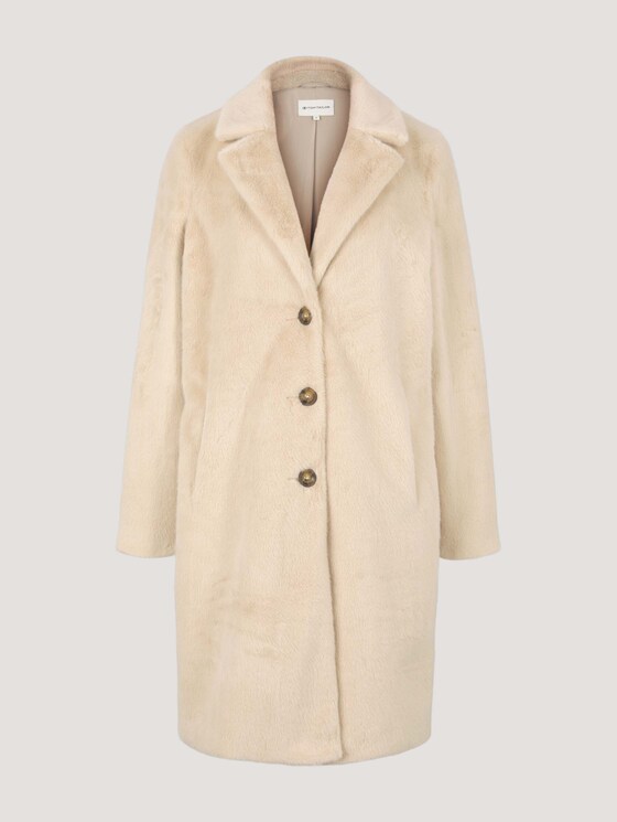 Kunstfell Mantel - Frauen - smooth light sand Kunstfell Mantel - Frauen - smooth light sand - 7 - TOM TAILOR