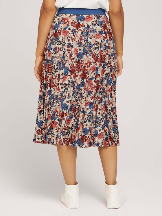 Geplooide midirok met patroon - Vrouwen - pink big floral design Geplooide midirok met patroon - Vrouwen - pink big floral design - 2 - TOM TAILOR