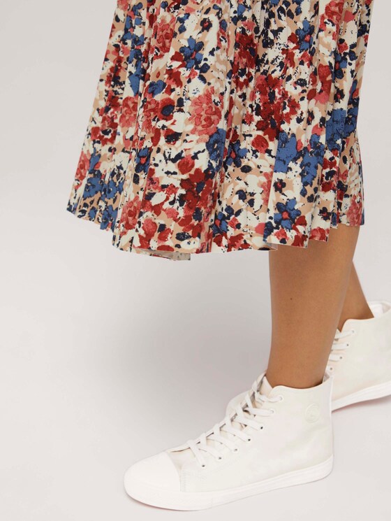 Geplooide midirok met patroon - Vrouwen - pink big floral design Geplooide midirok met patroon - Vrouwen - pink big floral design - 9 - TOM TAILOR