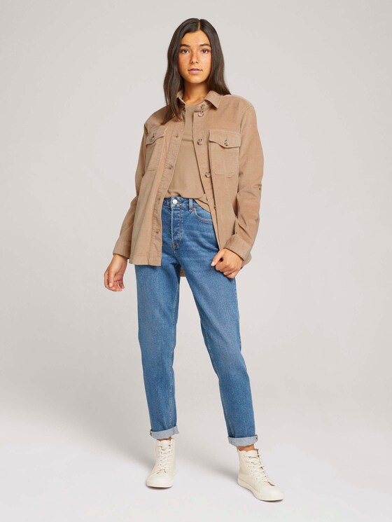 Shacket Hemdjacke aus Cord - Frauen - dark sand beige Shacket Hemdjacke aus Cord - Frauen - dark sand beige - 3 - TOM TAILOR Denim