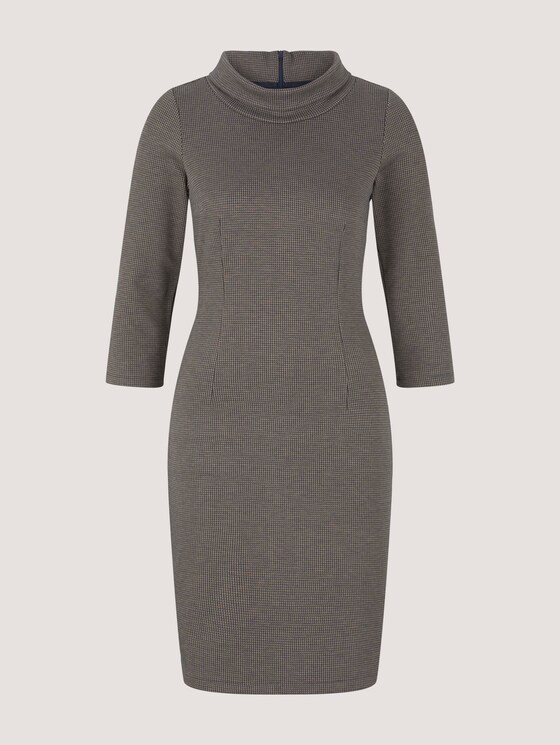 Patterned dress with a turtleneck - Women - navy beige houndstooth Patterned dress with a turtleneck - Women - navy beige houndstooth - 7 - TOM TAILOR