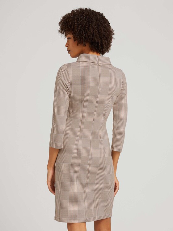 Gemustertes Kleid mit Rollkragen - Frauen - offwhite beige glencheck ck Gemustertes Kleid mit Rollkragen - Frauen - offwhite beige glencheck ck - 2 - TOM TAILOR