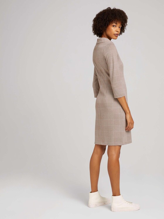 Gemustertes Kleid mit Rollkragen - Frauen - offwhite beige glencheck ck Gemustertes Kleid mit Rollkragen - Frauen - offwhite beige glencheck ck - 3 - TOM TAILOR