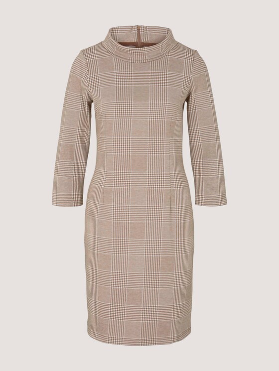 Gemustertes Kleid mit Rollkragen - Frauen - offwhite beige glencheck ck Gemustertes Kleid mit Rollkragen - Frauen - offwhite beige glencheck ck - 7 - TOM TAILOR