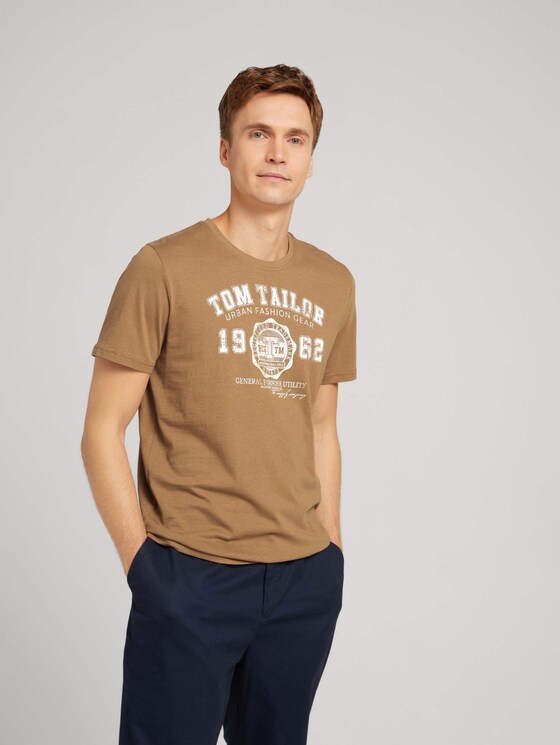 T-Shirt mit Print - Männer - Toasted Coconut - 5 - TOM TAILOR