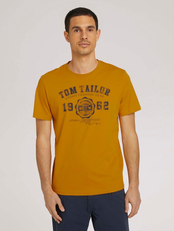 T-Shirt mit Print - Männer - Flame Brown T-Shirt mit Print - Männer - Flame Brown - 1 - TOM TAILOR