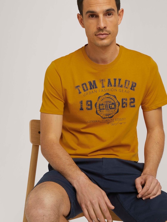 T-Shirt mit Print - Männer - Flame Brown - 5 - TOM TAILOR