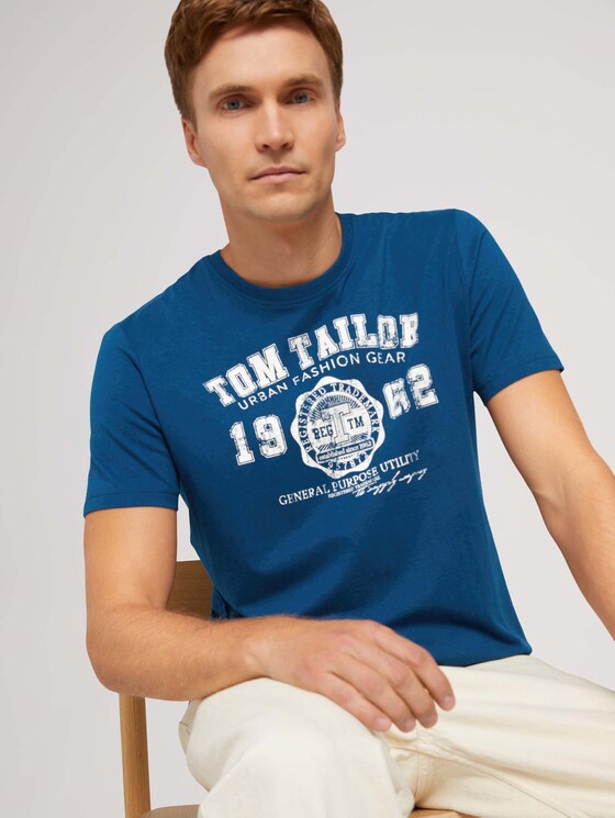 T-Shirt mit Print - Männer - Poseidon Blue T-Shirt mit Print - Männer - Poseidon Blue - 5 - TOM TAILOR
