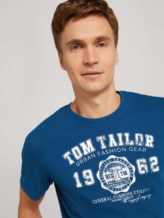 T-Shirt mit Print - Männer - Poseidon Blue T-Shirt mit Print - Männer - Poseidon Blue - 9 - TOM TAILOR