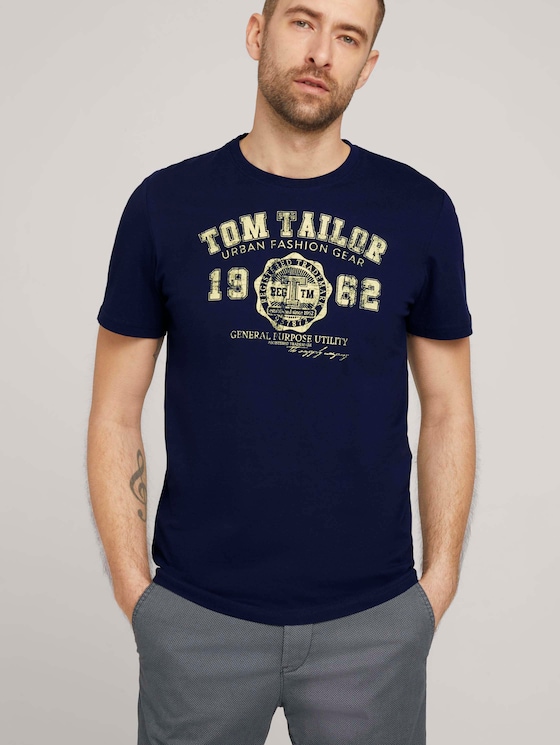 T-Shirt mit Logo-Print - Männer - Sailor Blue T-Shirt mit Logo-Print - Männer - Sailor Blue - 5 - TOM TAILOR