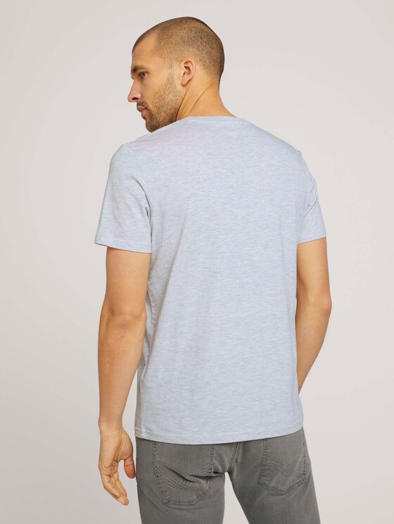 T-Shirt mit Logo-Print - Männer - Blanc De Blanc White Melange T-Shirt mit Logo-Print - Männer - Blanc De Blanc White Melange - 2 - TOM TAILOR
