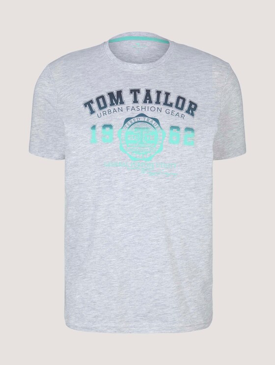 T-Shirt mit Logo-Print - Männer - Blanc De Blanc White Melange T-Shirt mit Logo-Print - Männer - Blanc De Blanc White Melange - 7 - TOM TAILOR