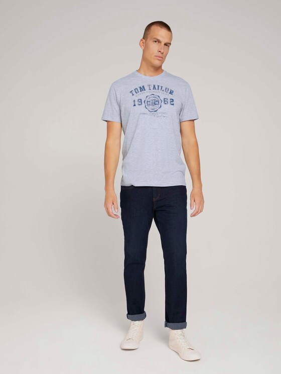 T-Shirt mit Print - Männer - Light Stone Grey Melange T-Shirt mit Print - Männer - Light Stone Grey Melange - 3 - TOM TAILOR
