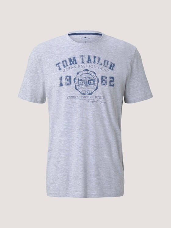 T-Shirt mit Print - Männer - Light Stone Grey Melange T-Shirt mit Print - Männer - Light Stone Grey Melange - 7 - TOM TAILOR