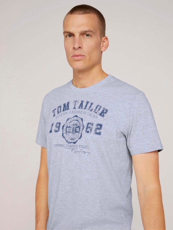 T-Shirt mit Print - Männer - Light Stone Grey Melange T-Shirt mit Print - Männer - Light Stone Grey Melange - 9 - TOM TAILOR