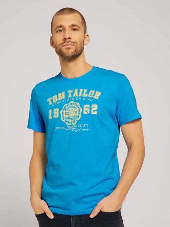 T-Shirt mit Logo-Print - Männer - north blue T-Shirt mit Logo-Print - Männer - north blue - 1 - TOM TAILOR