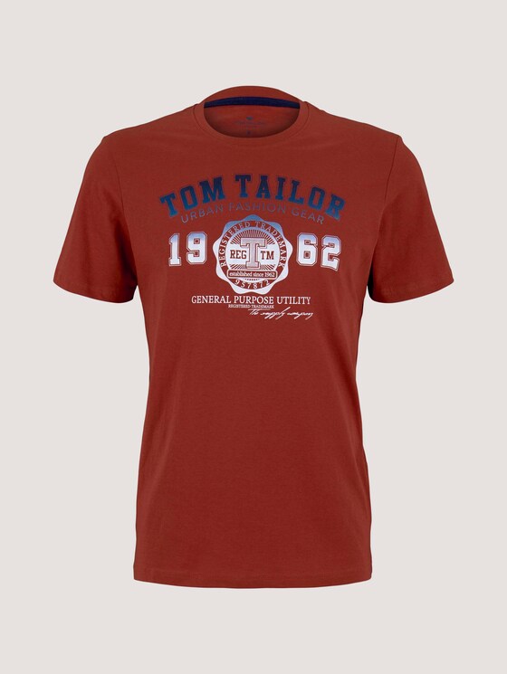 T-Shirt mit Logo-Print - Männer - chili oil red T-Shirt mit Logo-Print - Männer - chili oil red - 7 - TOM TAILOR