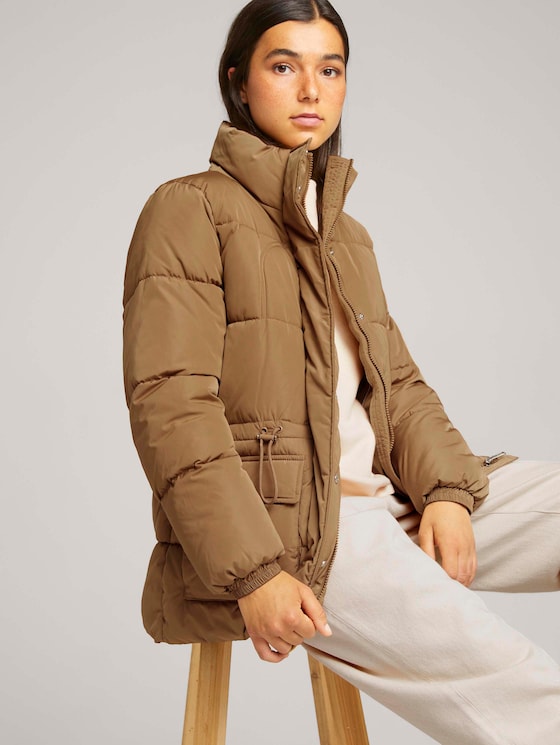 gewatteerde jas met gerecycled polyester - Vrouwen - soft camel - 5 - TOM TAILOR Denim