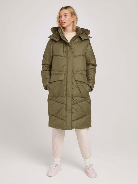 Steppmantel mit recyceltem Polyester - Frauen - deep olive green Steppmantel mit recyceltem Polyester - Frauen - deep olive green - 1 - TOM TAILOR Denim