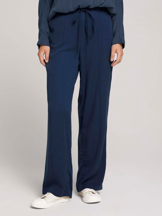Straight Fit Hose mit Lyocell - Frauen - Dark Denim Blue Straight Fit Hose mit Lyocell - Frauen - Dark Denim Blue - 1 - TOM TAILOR