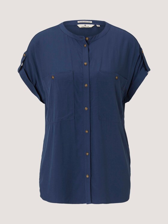 Short-sleeved shirt - Women - Dark Denim Blue Short-sleeved shirt - Women - Dark Denim Blue - 7 - TOM TAILOR