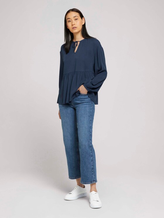 Tuniekblouse met lyocell - Vrouwen - Dark Denim Blue Tuniekblouse met lyocell - Vrouwen - Dark Denim Blue - 3 - TOM TAILOR