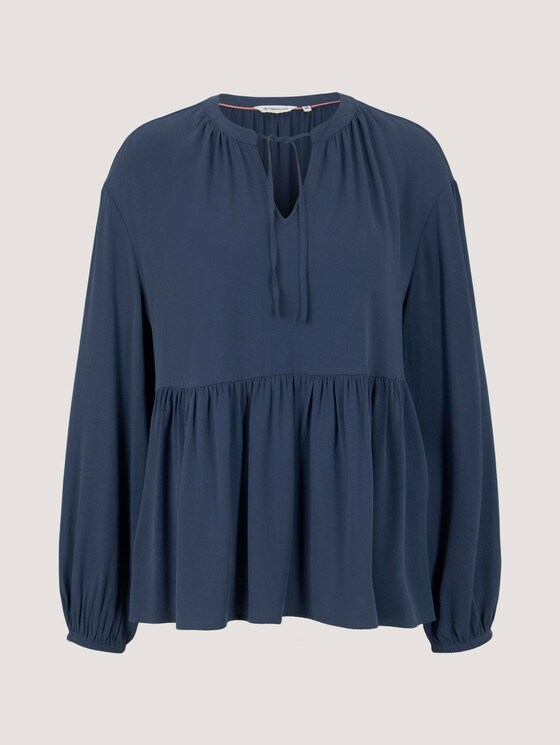 Tuniekblouse met lyocell - Vrouwen - Dark Denim Blue Tuniekblouse met lyocell - Vrouwen - Dark Denim Blue - 7 - TOM TAILOR