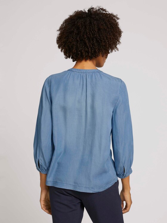 Denimblouse met TENCEL™ Lyocell - Vrouwen - Blue Denim Denimblouse met TENCEL™ Lyocell - Vrouwen - Blue Denim - 2 - TOM TAILOR