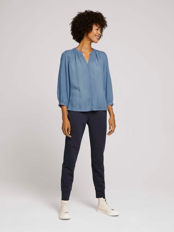 Denimblouse met TENCEL™ Lyocell - Vrouwen - Blue Denim Denimblouse met TENCEL™ Lyocell - Vrouwen - Blue Denim - 3 - TOM TAILOR