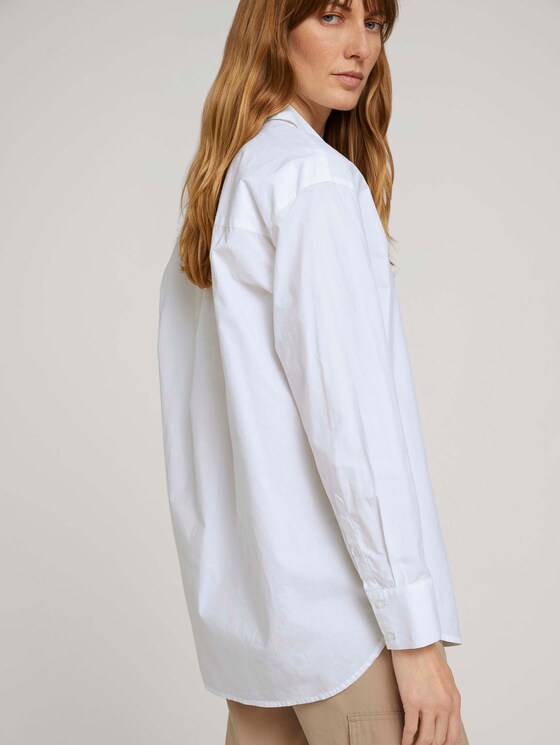 Popeline Bluse - Frauen - White Popeline Bluse - Frauen - White - 9 - TOM TAILOR