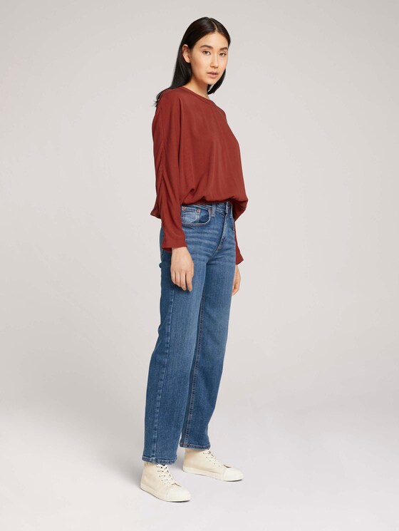 Basic Bluse mit Lyocell - Frauen - dark maroon red Basic Bluse mit Lyocell - Frauen - dark maroon red - 3 - TOM TAILOR