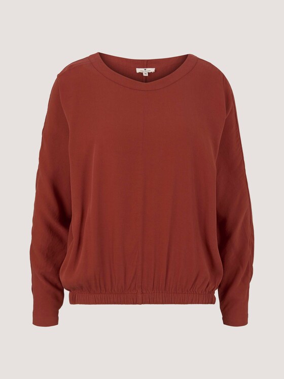 Basic Bluse mit Lyocell - Frauen - dark maroon red Basic Bluse mit Lyocell - Frauen - dark maroon red - 7 - TOM TAILOR