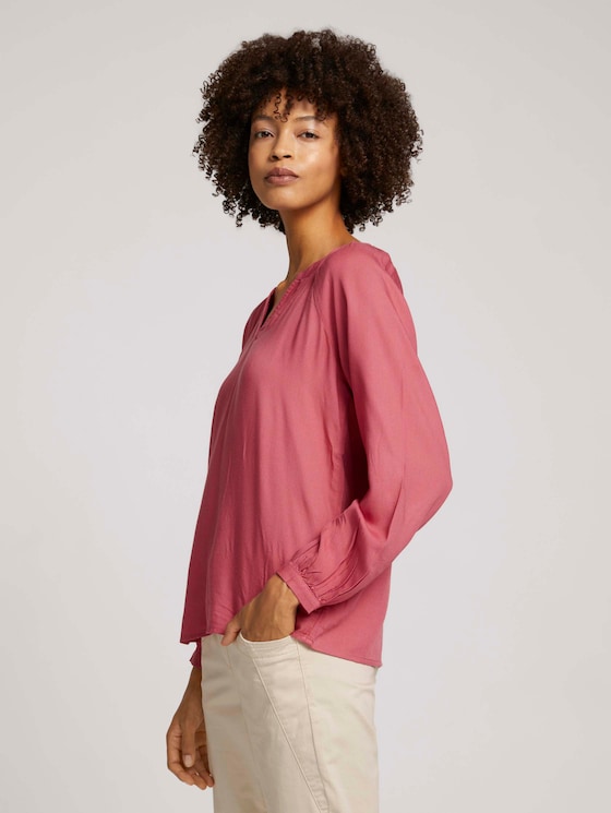 Blouse met ruches en LENZING™ ECOVERO™ - Vrouwen - cozy pink Blouse met ruches en LENZING™ ECOVERO™ - Vrouwen - cozy pink - 5 - TOM TAILOR