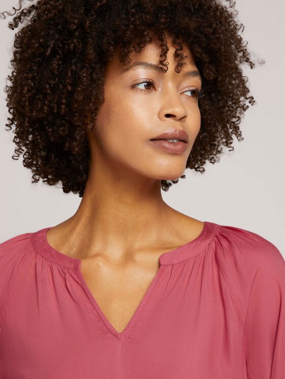 Blouse met ruches en LENZING™ ECOVERO™ - Vrouwen - cozy pink Blouse met ruches en LENZING™ ECOVERO™ - Vrouwen - cozy pink - 9 - TOM TAILOR