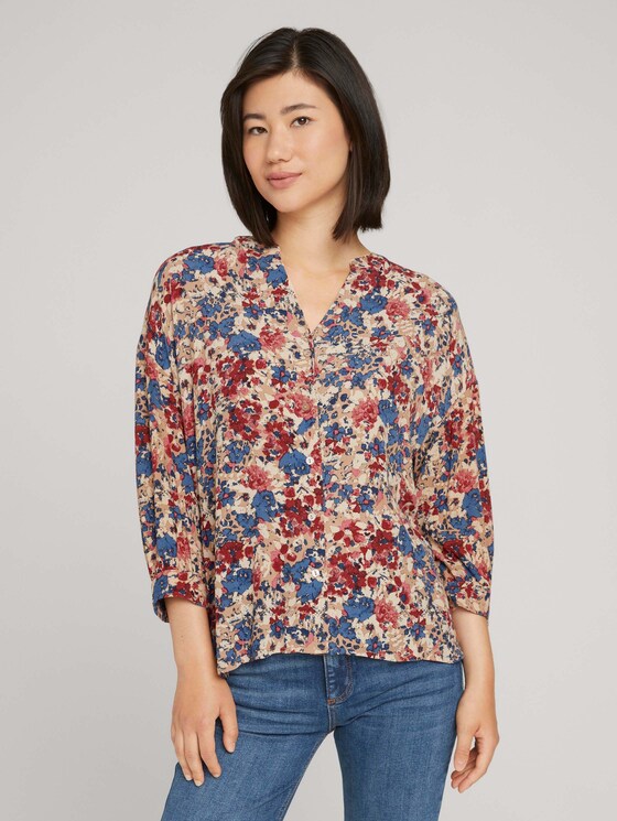 Blouse with a floral pattern - Women - pink big floral design Blouse with a floral pattern - Women - pink big floral design - 1 - TOM TAILOR