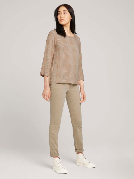 Gemusterte Bluse mit LENZING™ ECOVERO™ - Frauen - beige glencheck printed Gemusterte Bluse mit LENZING™ ECOVERO™ - Frauen - beige glencheck printed - 3 - TOM TAILOR