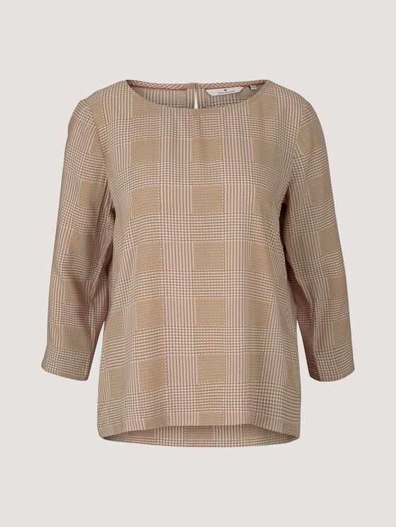 Gemusterte Bluse mit LENZING™ ECOVERO™ - Frauen - beige glencheck printed Gemusterte Bluse mit LENZING™ ECOVERO™ - Frauen - beige glencheck printed - 7 - TOM TAILOR