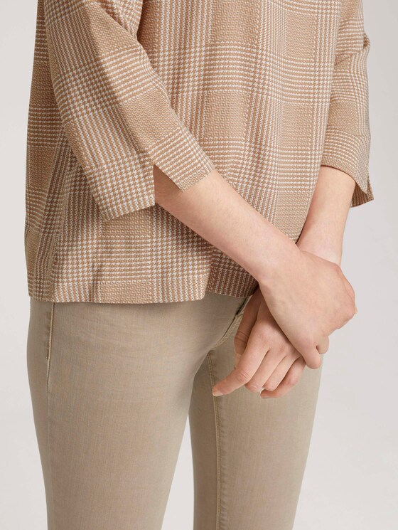 Gemusterte Bluse mit LENZING™ ECOVERO™ - Frauen - beige glencheck printed Gemusterte Bluse mit LENZING™ ECOVERO™ - Frauen - beige glencheck printed - 9 - TOM TAILOR