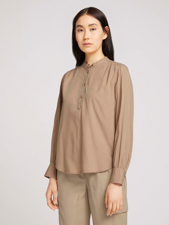 Blouse met opstaande kraag - Vrouwen - french clay beige Blouse met opstaande kraag - Vrouwen - french clay beige - 1 - TOM TAILOR