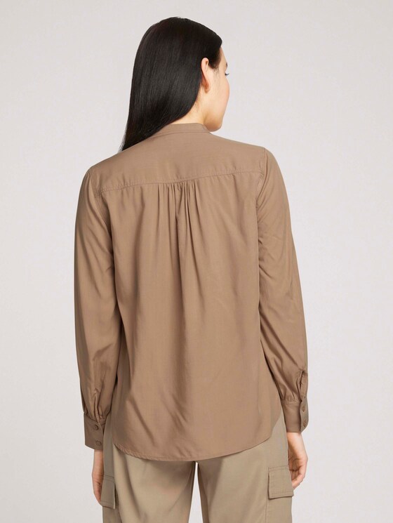 Blouse met opstaande kraag - Vrouwen - french clay beige Blouse met opstaande kraag - Vrouwen - french clay beige - 2 - TOM TAILOR