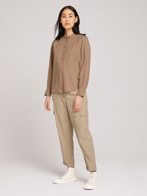 Blouse met opstaande kraag - Vrouwen - french clay beige Blouse met opstaande kraag - Vrouwen - french clay beige - 3 - TOM TAILOR