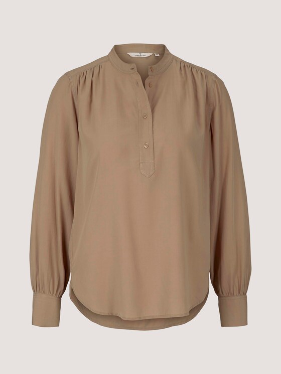 Blouse met opstaande kraag - Vrouwen - french clay beige Blouse met opstaande kraag - Vrouwen - french clay beige - 7 - TOM TAILOR