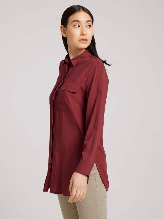 Lange Hemdbluse - Frauen - dark maroon red Lange Hemdbluse - Frauen - dark maroon red - 5 - TOM TAILOR