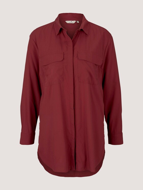 Lange Hemdbluse - Frauen - dark maroon red Lange Hemdbluse - Frauen - dark maroon red - 7 - TOM TAILOR