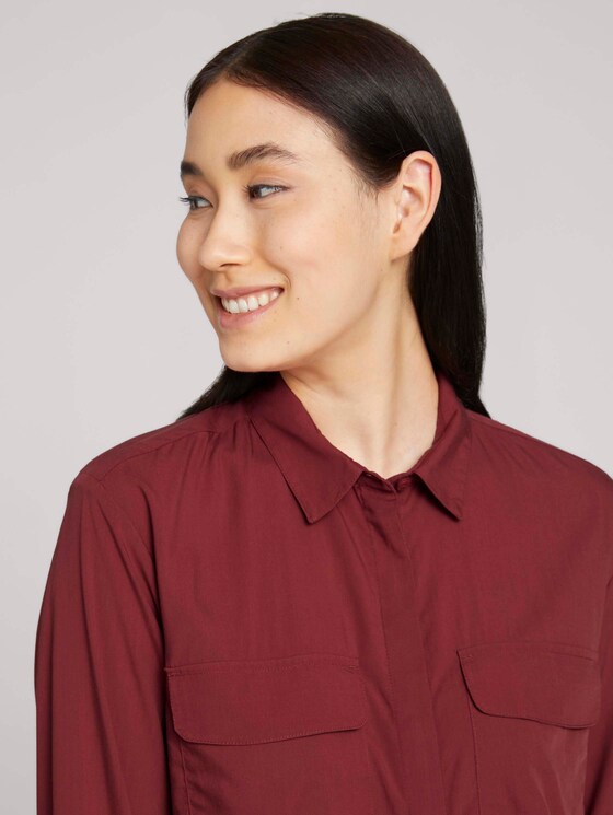 Lange Hemdbluse - Frauen - dark maroon red Lange Hemdbluse - Frauen - dark maroon red - 9 - TOM TAILOR