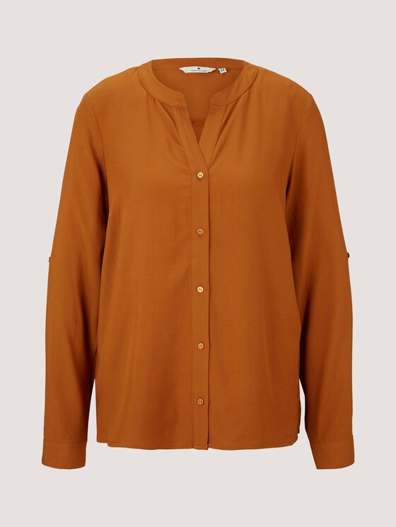 Bluse mit Ärmel Turn-Up - Frauen - tawny brown Bluse mit Ärmel Turn-Up - Frauen - tawny brown - 7 - TOM TAILOR